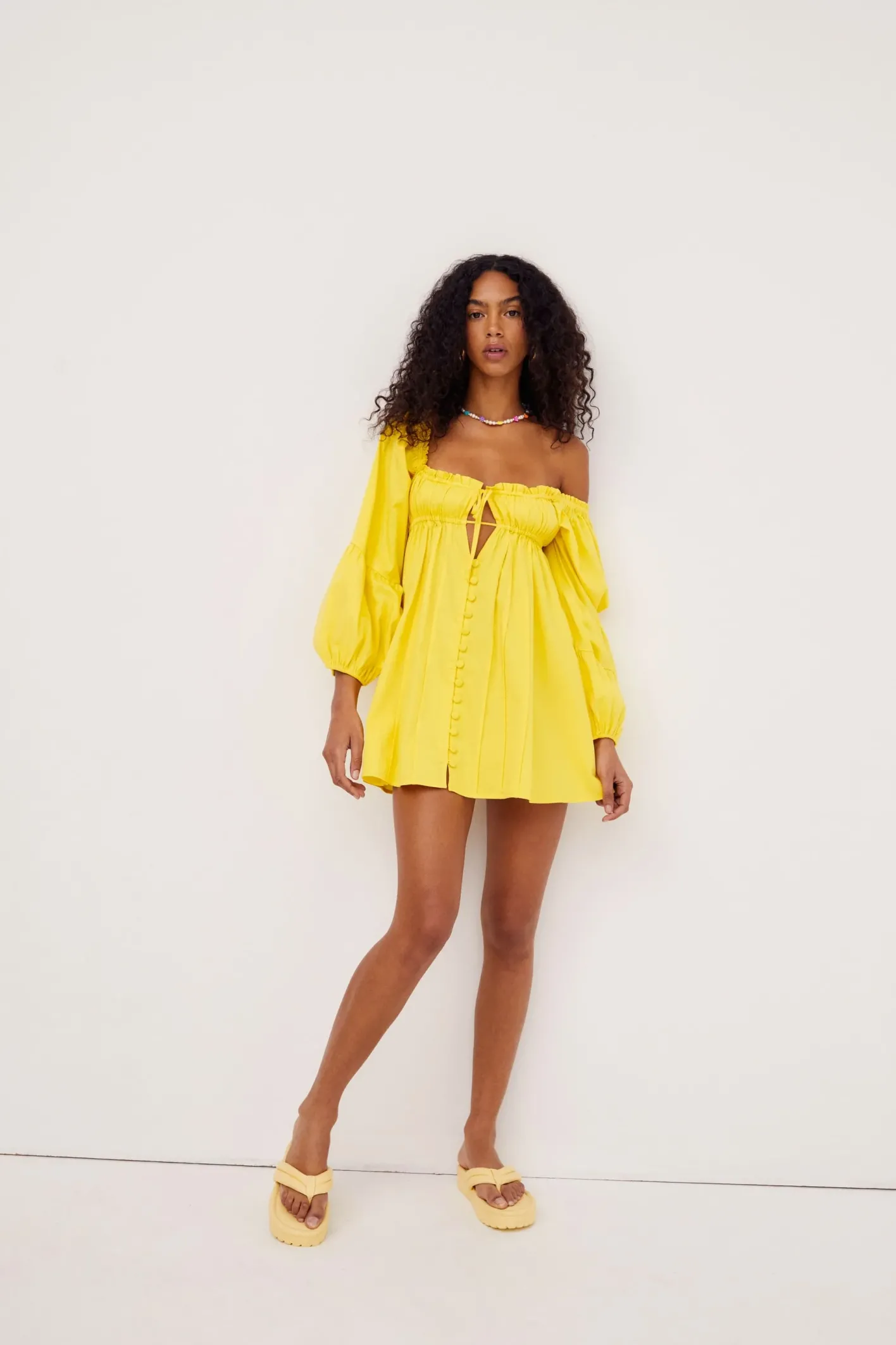 sierra_puff_sleeve_mini_d_2.webp Woman For Love & Lemons Sierra Puff Sleeve Mini Dress