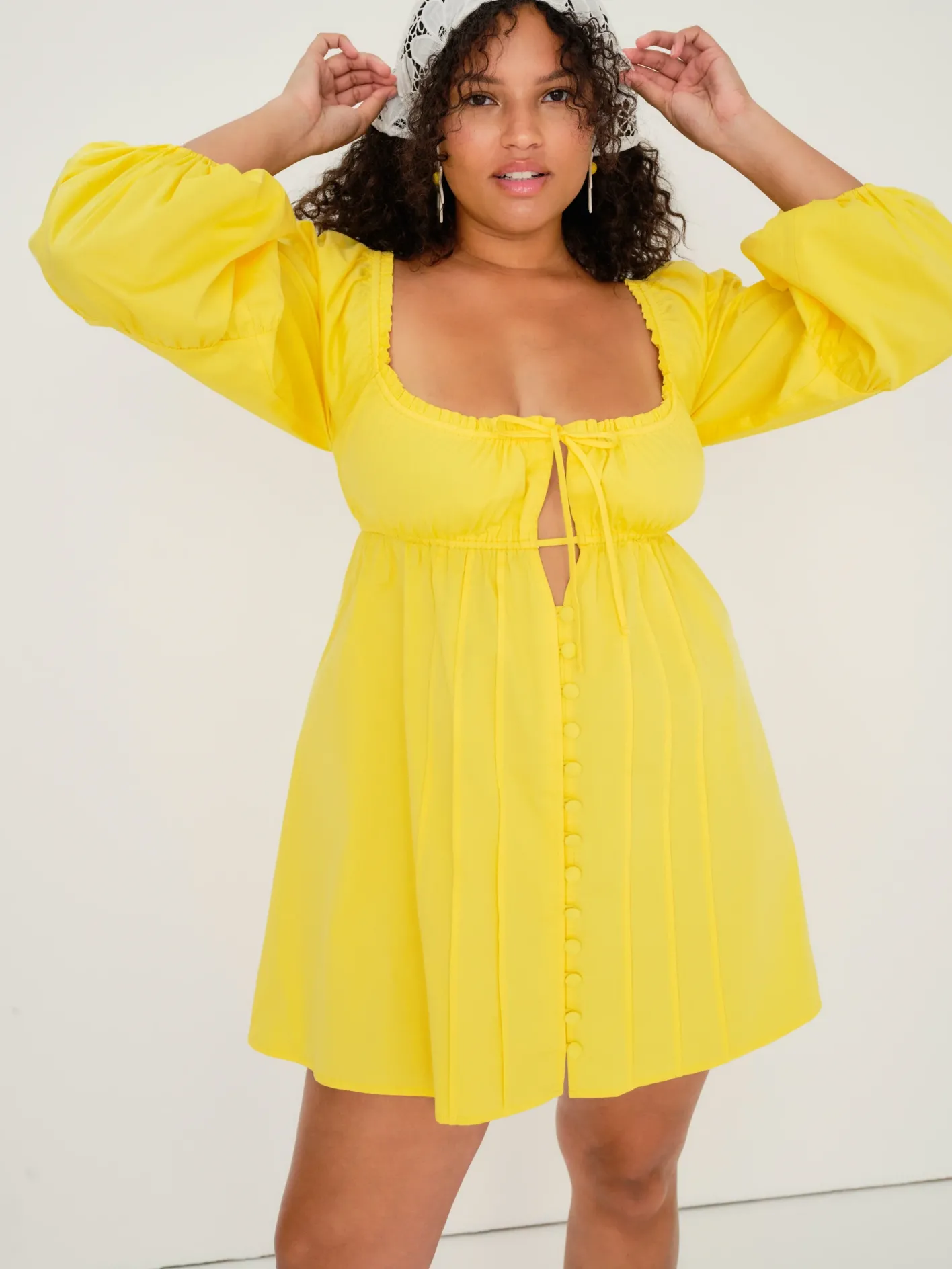 sierra_puff_sleeve_mini_d_4.webp Woman For Love & Lemons Sierra Puff Sleeve Mini Dress