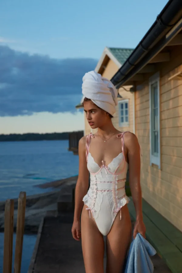 Woman For Love & Lemons Swirl Eyelet Bodysuit