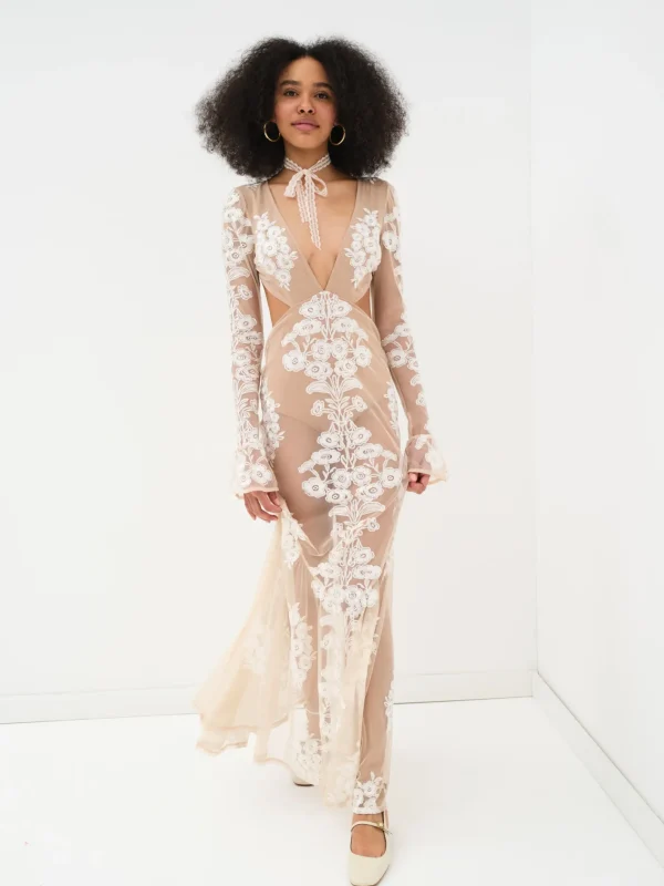 Woman For Love & Lemons Temecula Cut Out Maxi Dress