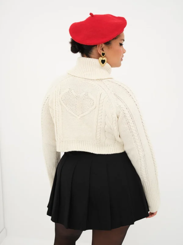 Woman For Love & Lemons Vera Cropped Cut Out Sweater
