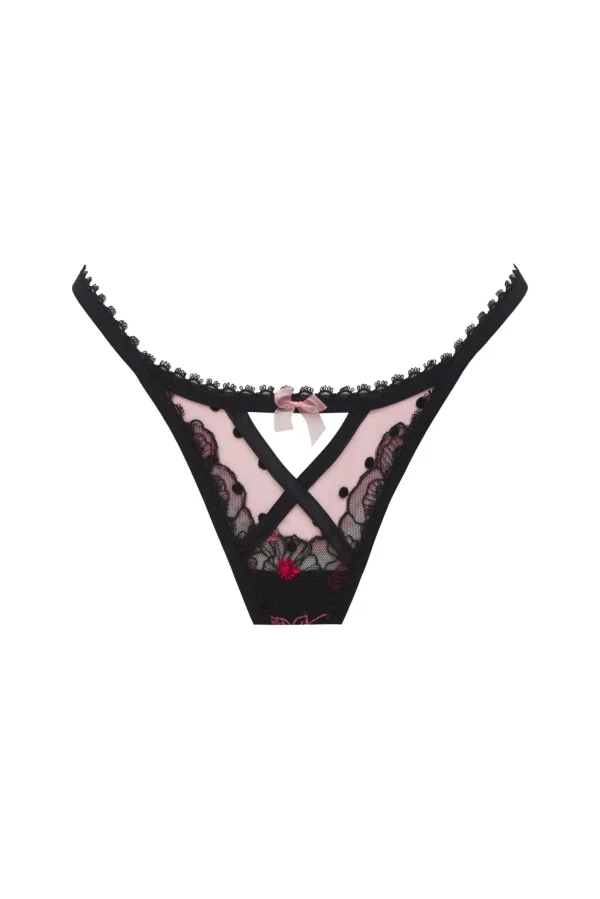 Woman For Love & Lemons Zinnia Embroidered Thong Panty